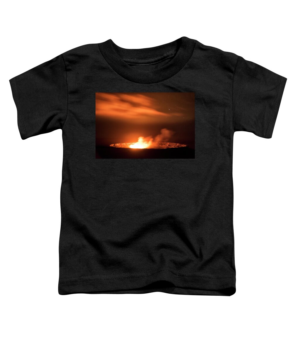 Halemaumau Crater Toddler T-Shirt featuring the photograph Dark Eruption by Nicki Frates