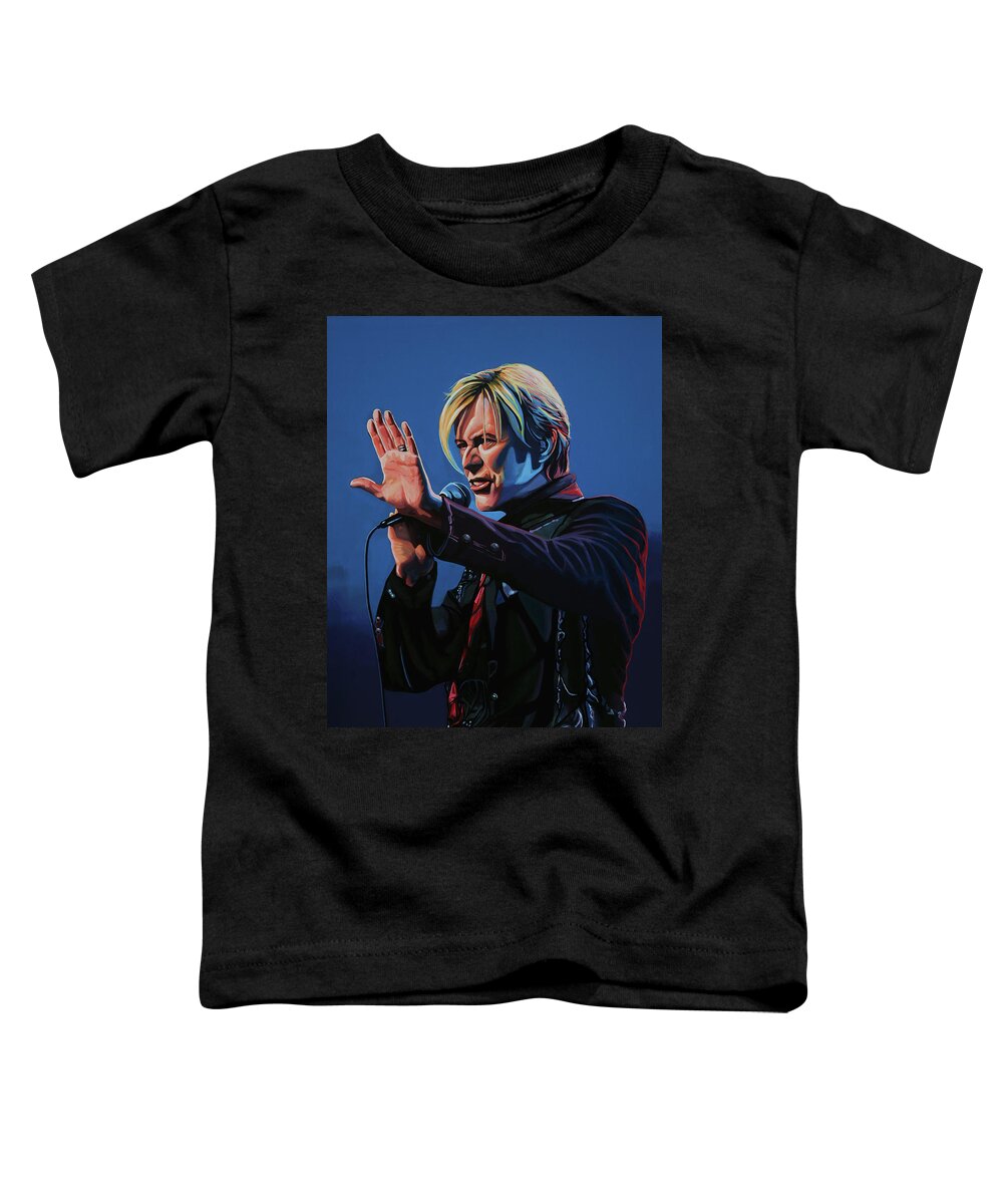 David Bowie Toddler T-Shirt featuring the painting David Bowie Live Painting by Paul Meijering