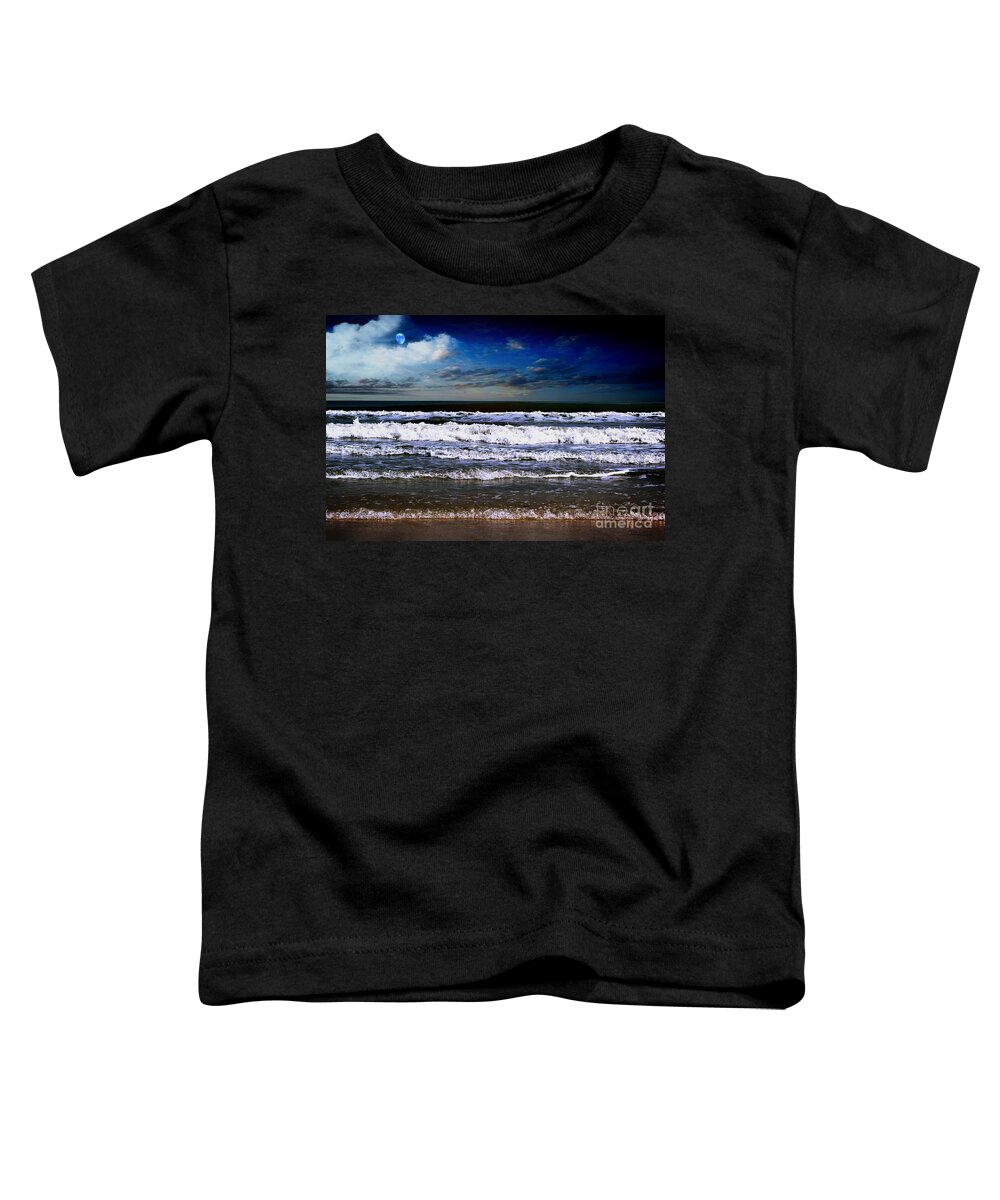 Aqua Toddler T-Shirt featuring the photograph Dawn of a New Day Seascape C2 by Ricardos Creations