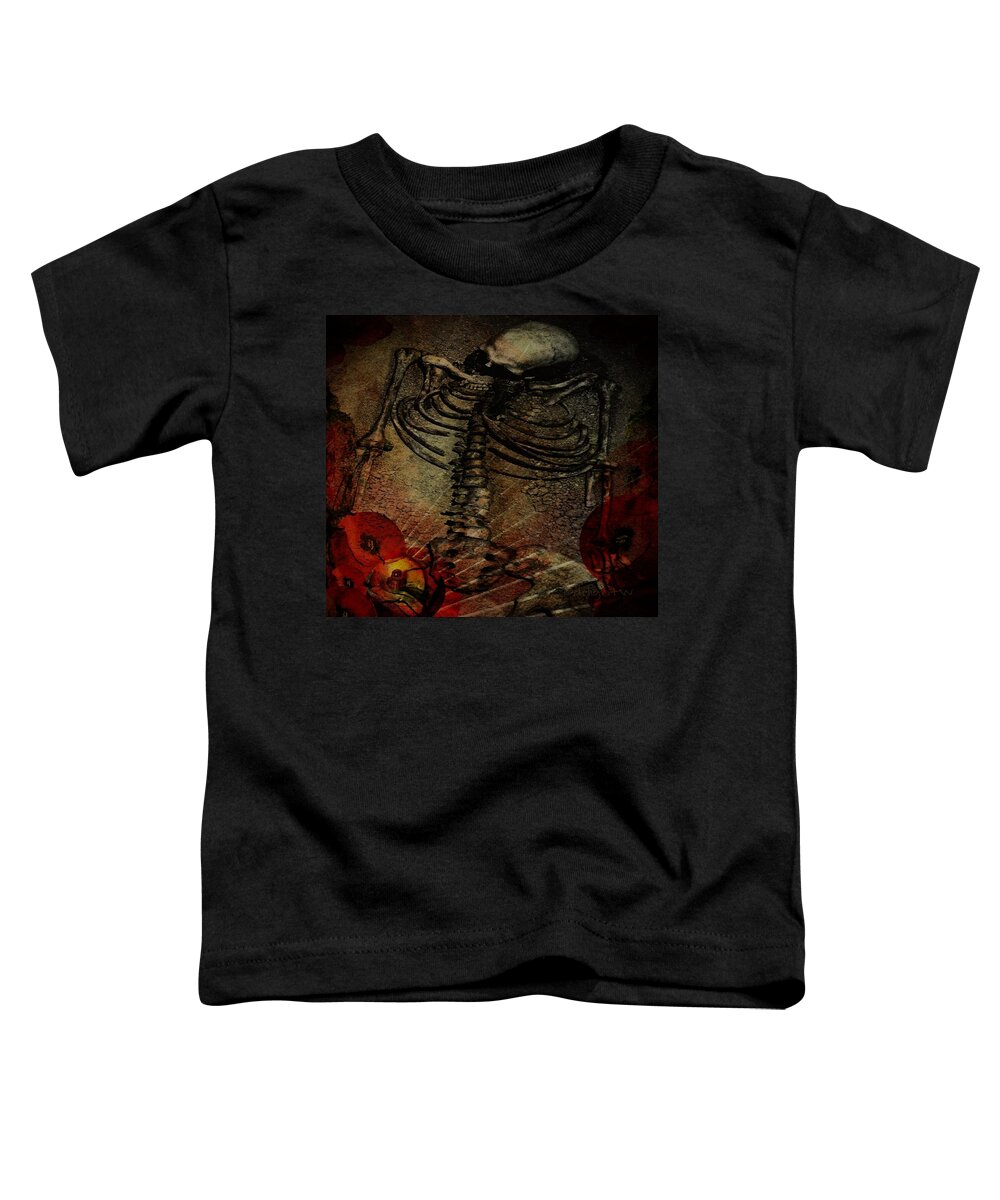 Skeleton Toddler T-Shirt featuring the digital art Day of the Dead by Delight Worthyn