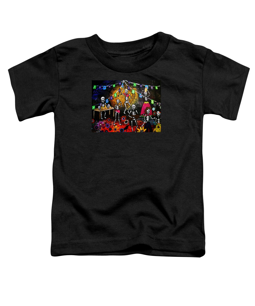 Festival Toddler T-Shirt featuring the painting Day Of The Dead Festival by Pristine Cartera Turkus