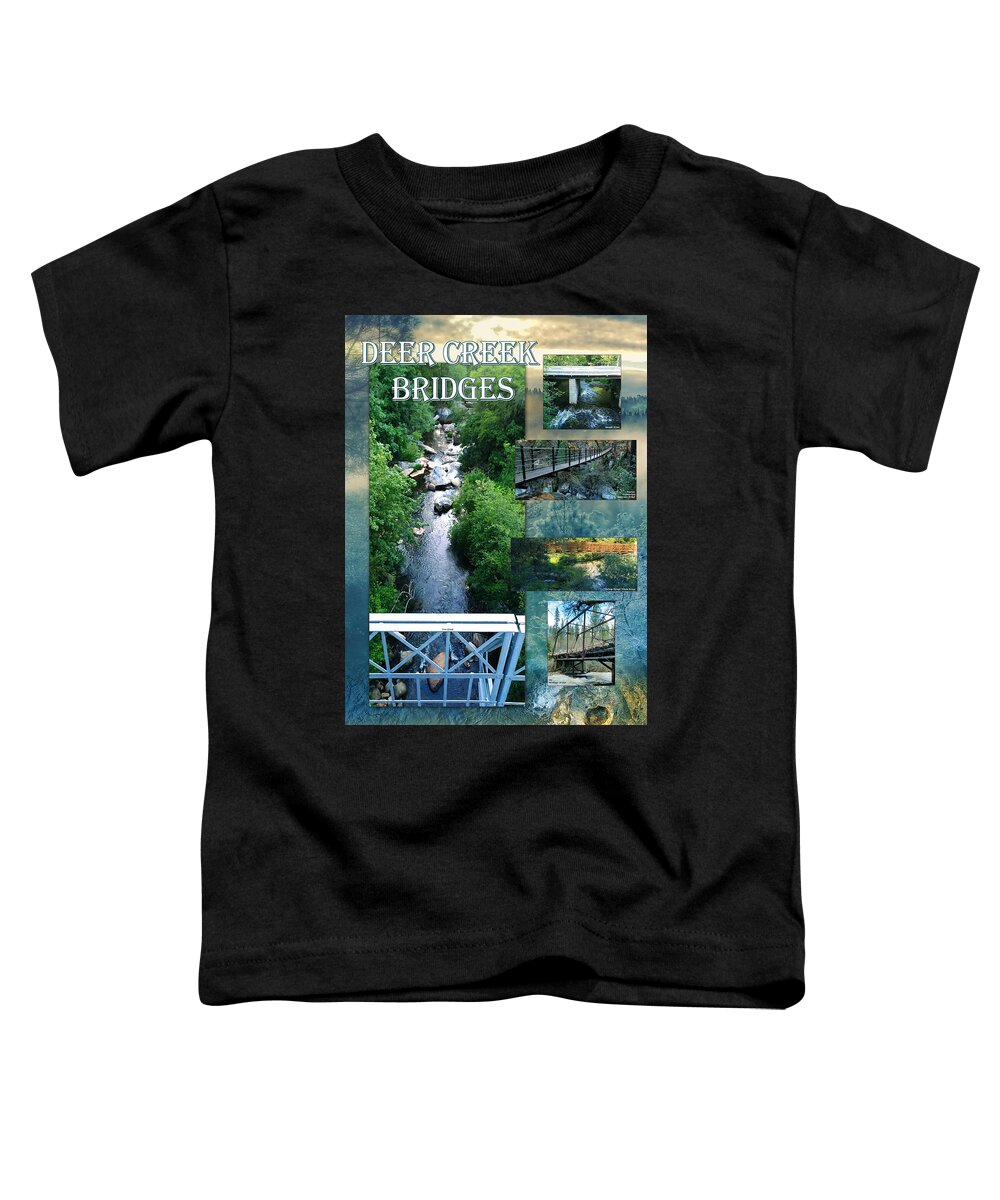 Deer Creek Bridges Toddler T-Shirt featuring the digital art Deer Creek Bridges by Lisa Redfern