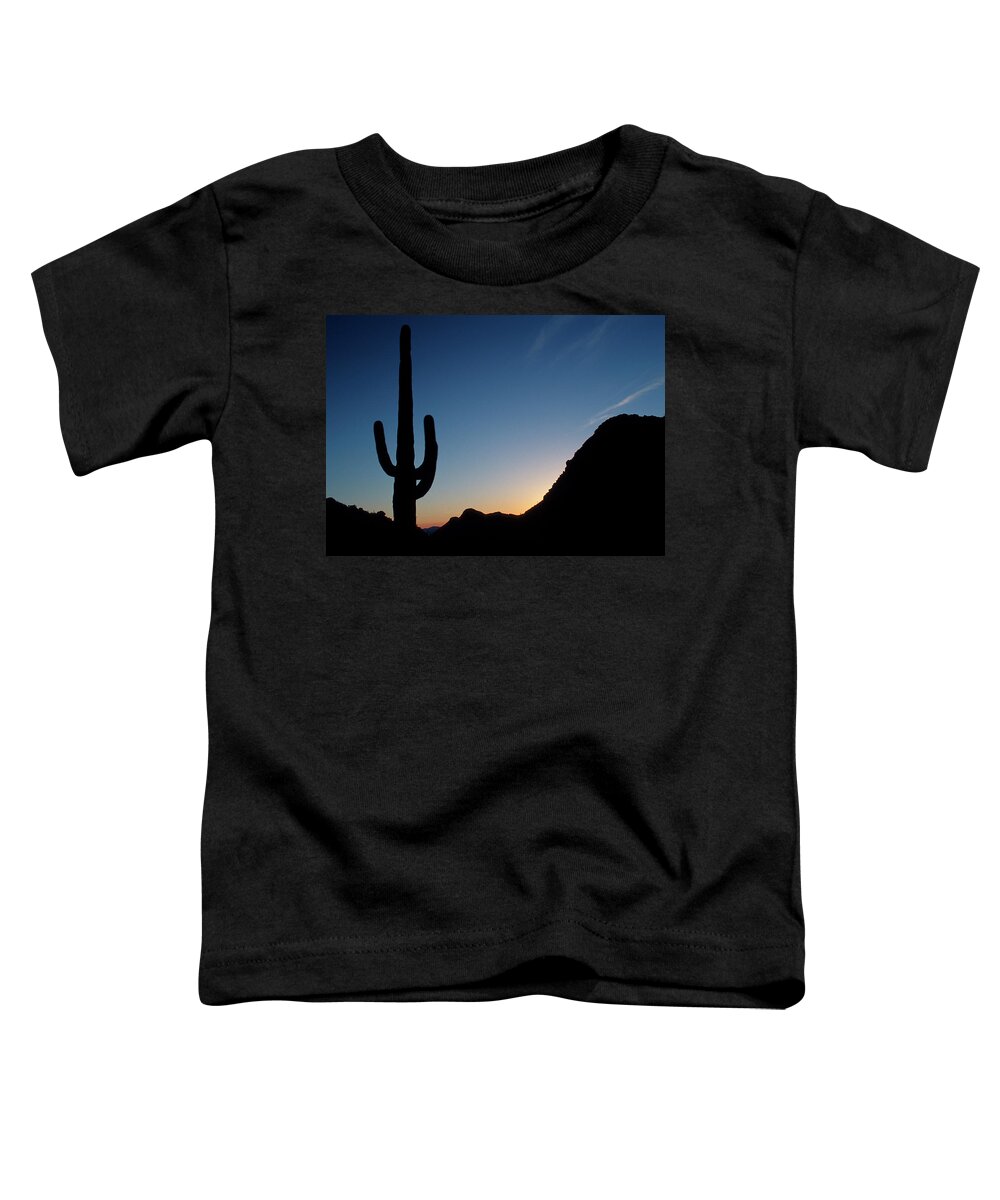 Cactus Toddler T-Shirt featuring the photograph Desert cactus Sunrise by Ted Keller