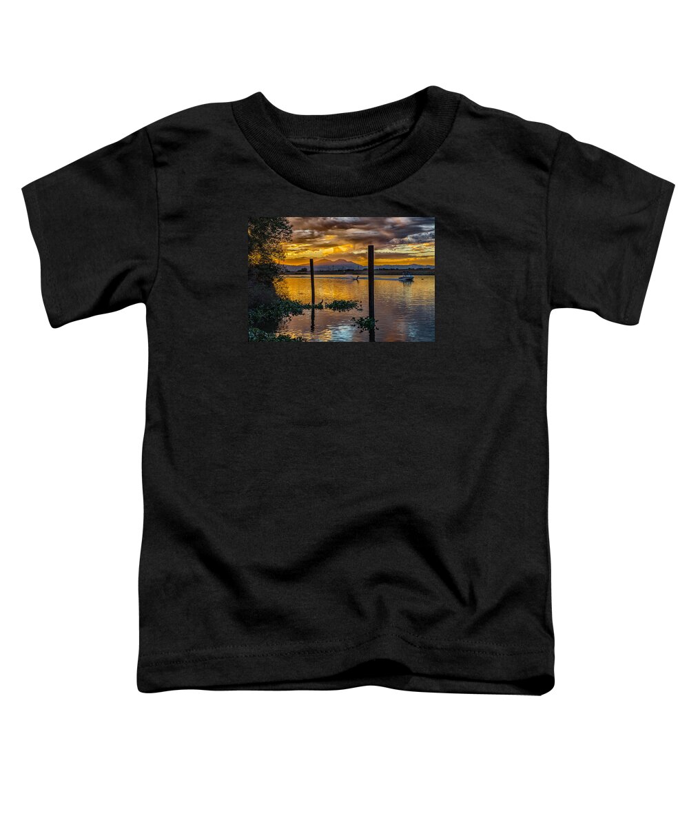 Boat Toddler T-Shirt featuring the photograph Diablo at Discovery Bay by Robin Mayoff