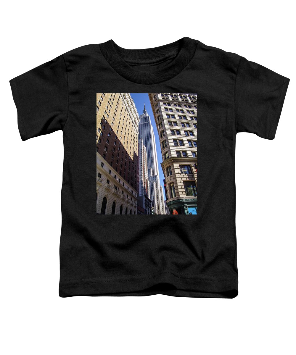 Buildings Toddler T-Shirt featuring the photograph diEyeSpyArtNYC Midtown Stroll 8217 by DiDesigns Graphics