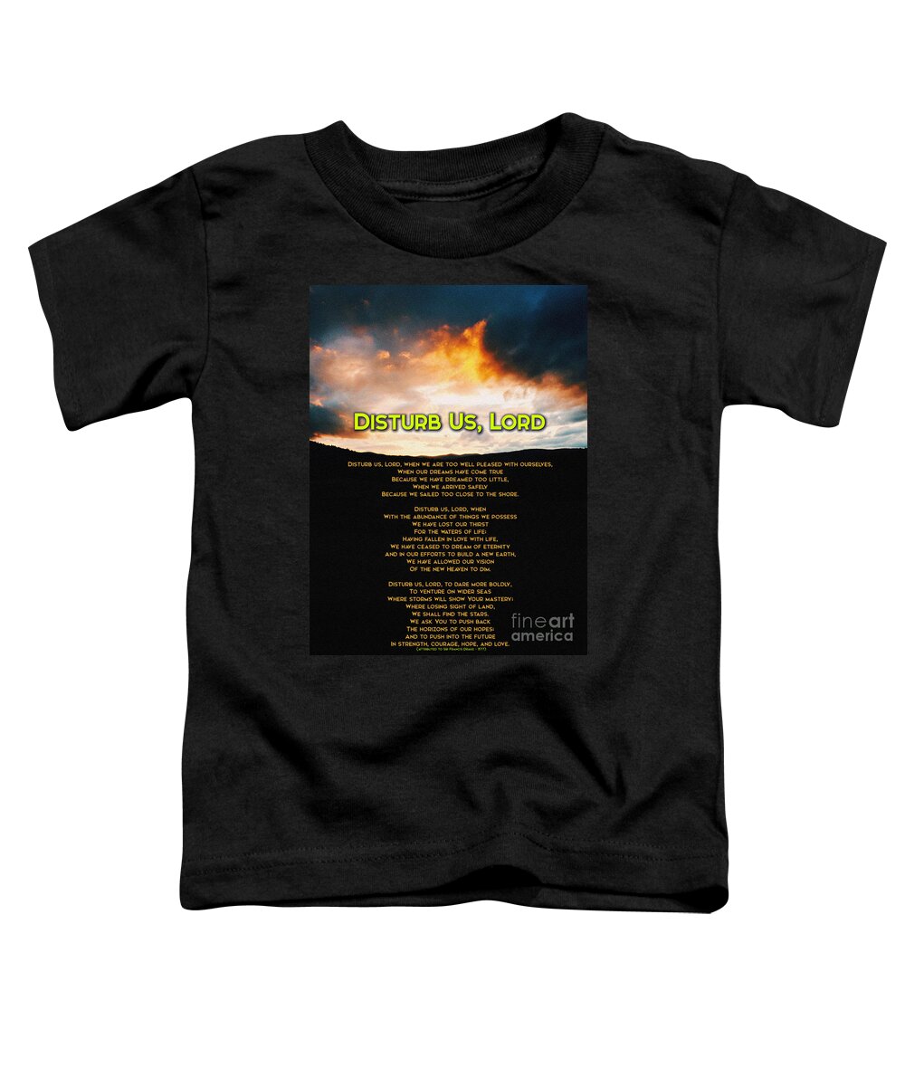 Prayer Toddler T-Shirt featuring the painting Disturb Us Lord by Celestial Images