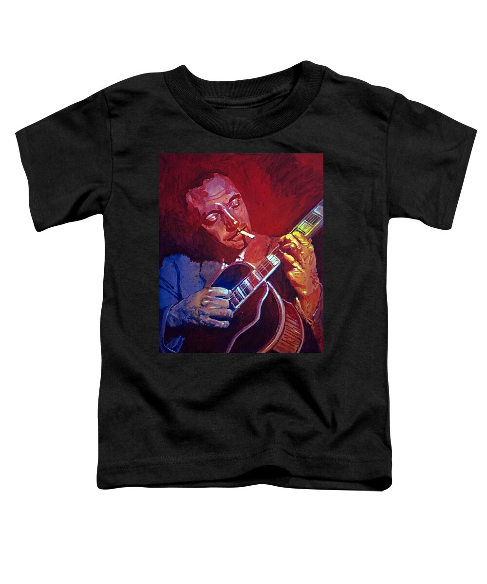Django Toddler T-Shirt featuring the painting Django Sweet Lowdown by David Lloyd Glover