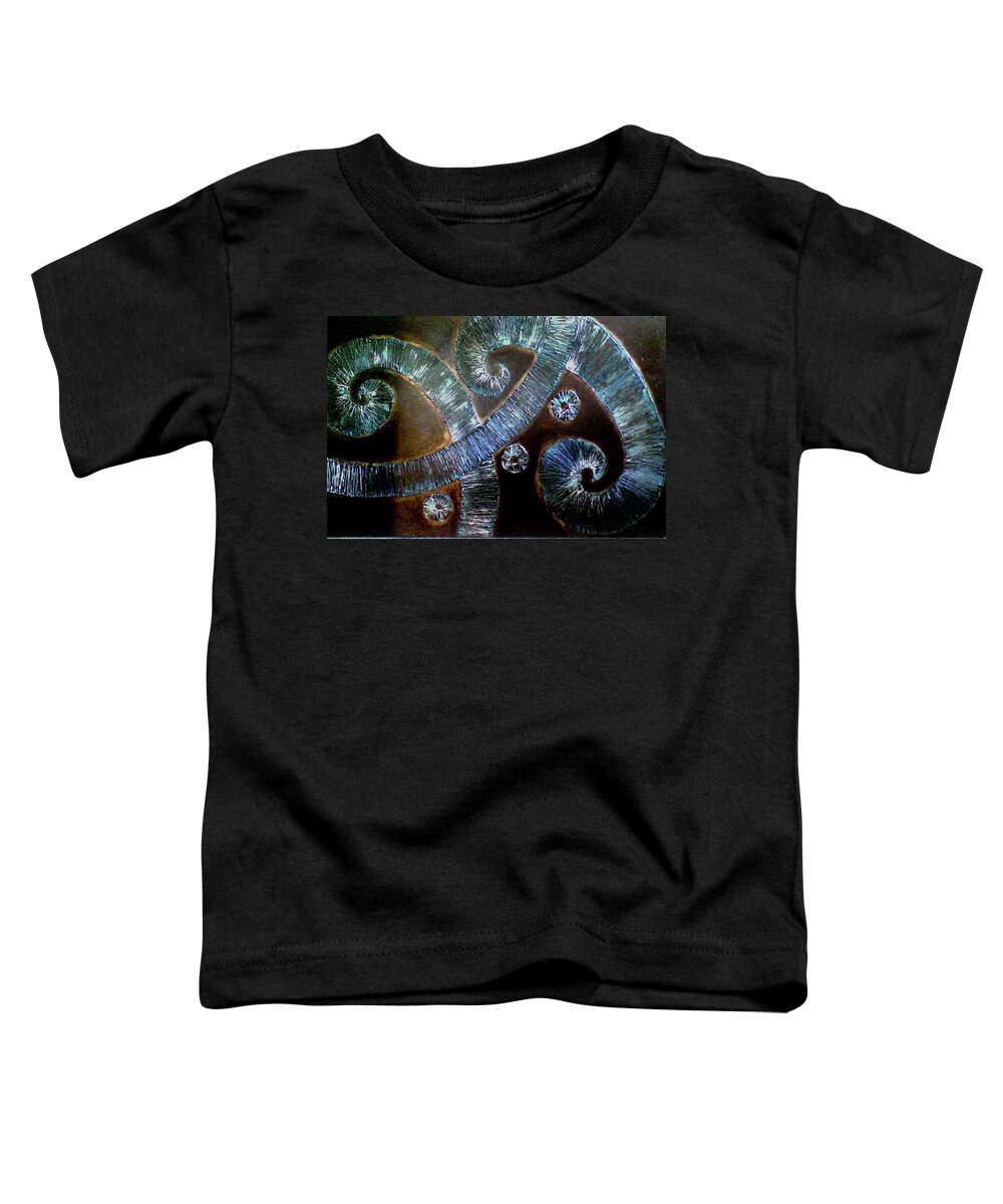 Mixed Media Piece Toddler T-Shirt featuring the painting Dna by Femme Blaicasso