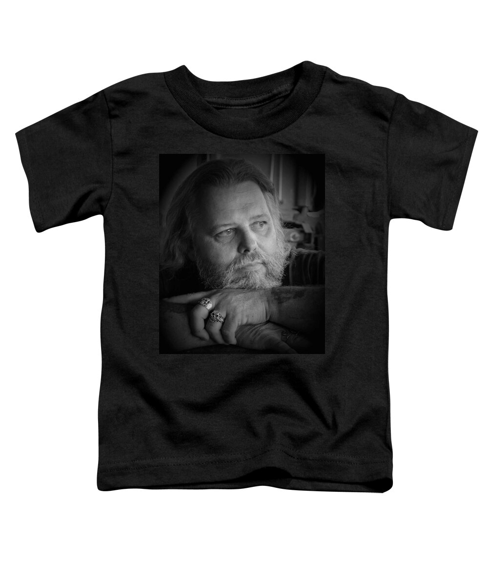 Biker Toddler T-Shirt featuring the photograph Dr. Nick by DArcy Evans
