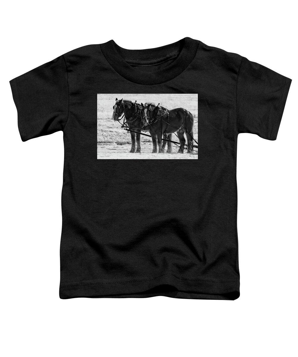 Horse Toddler T-Shirt featuring the photograph Draft Team by Jody Partin
