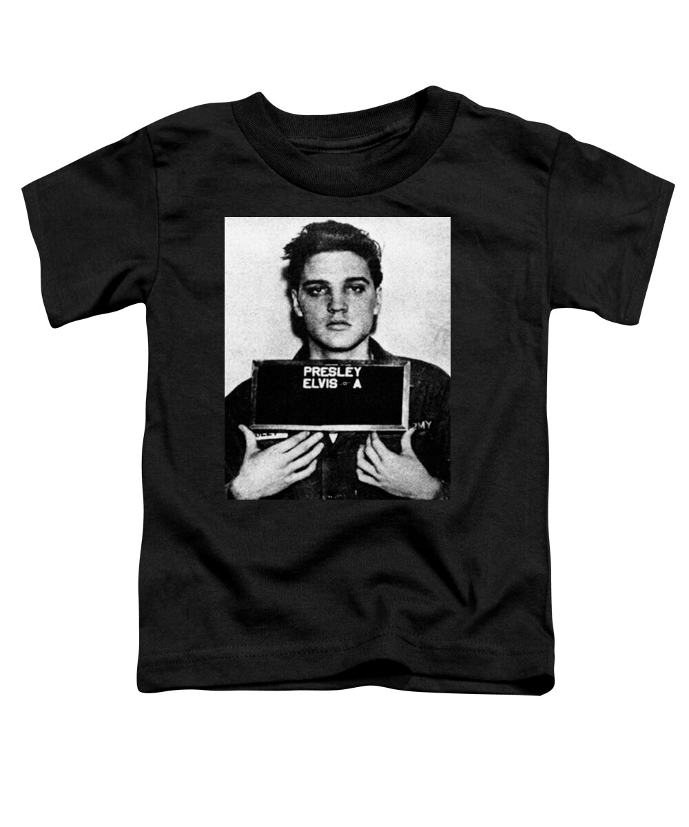 Elvis Presley Toddler T-Shirt featuring the painting Elvis Presley Mug Shot Vertical 1 Wide 16 By 20 by Tony Rubino