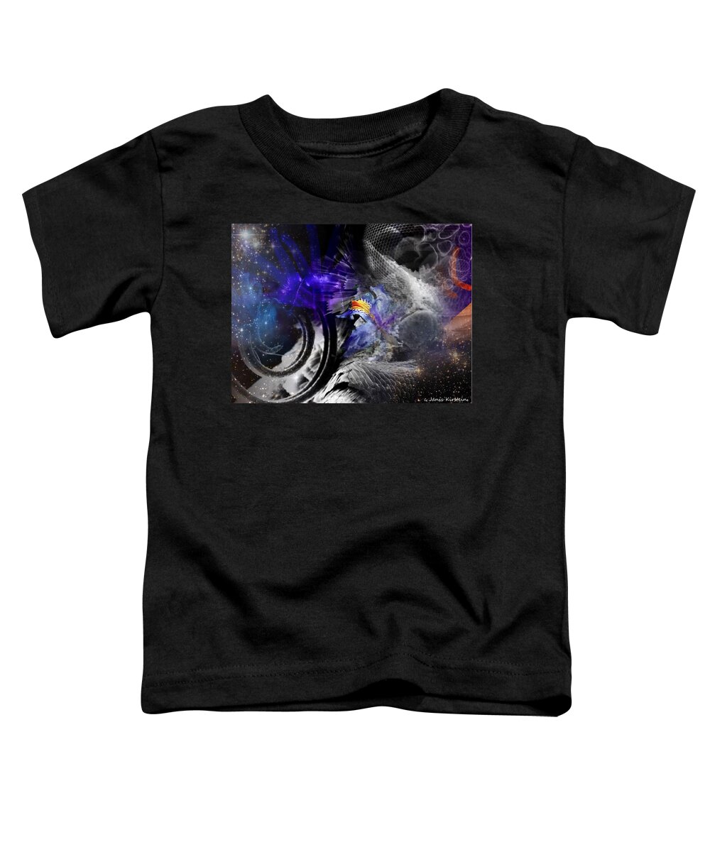 Abstract Toddler T-Shirt featuring the mixed media Energy Fields 5 by Janis Kirstein