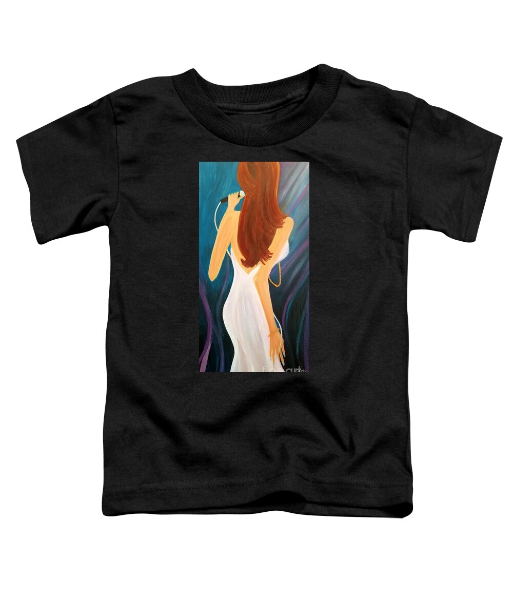 Sing Toddler T-Shirt featuring the painting Everybody's Got A Song To Sing by Artist Linda Marie