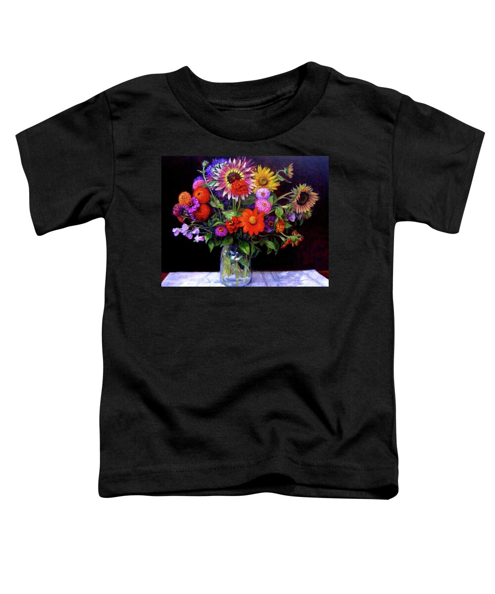 Floral Bouquet Toddler T-Shirt featuring the painting Fall Bouquet by Marie Witte