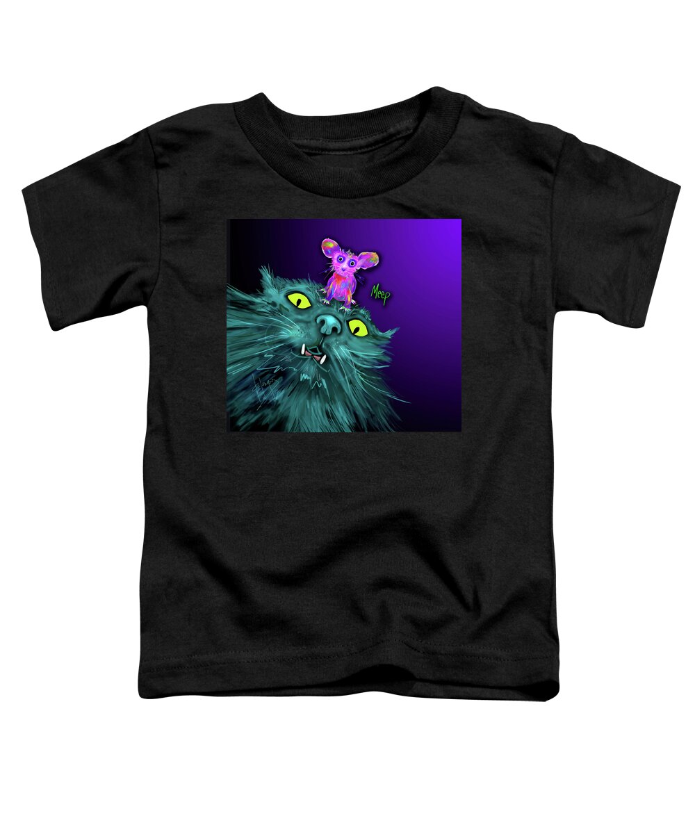 Dizzycats Toddler T-Shirt featuring the painting Fang and Meep by DC Langer