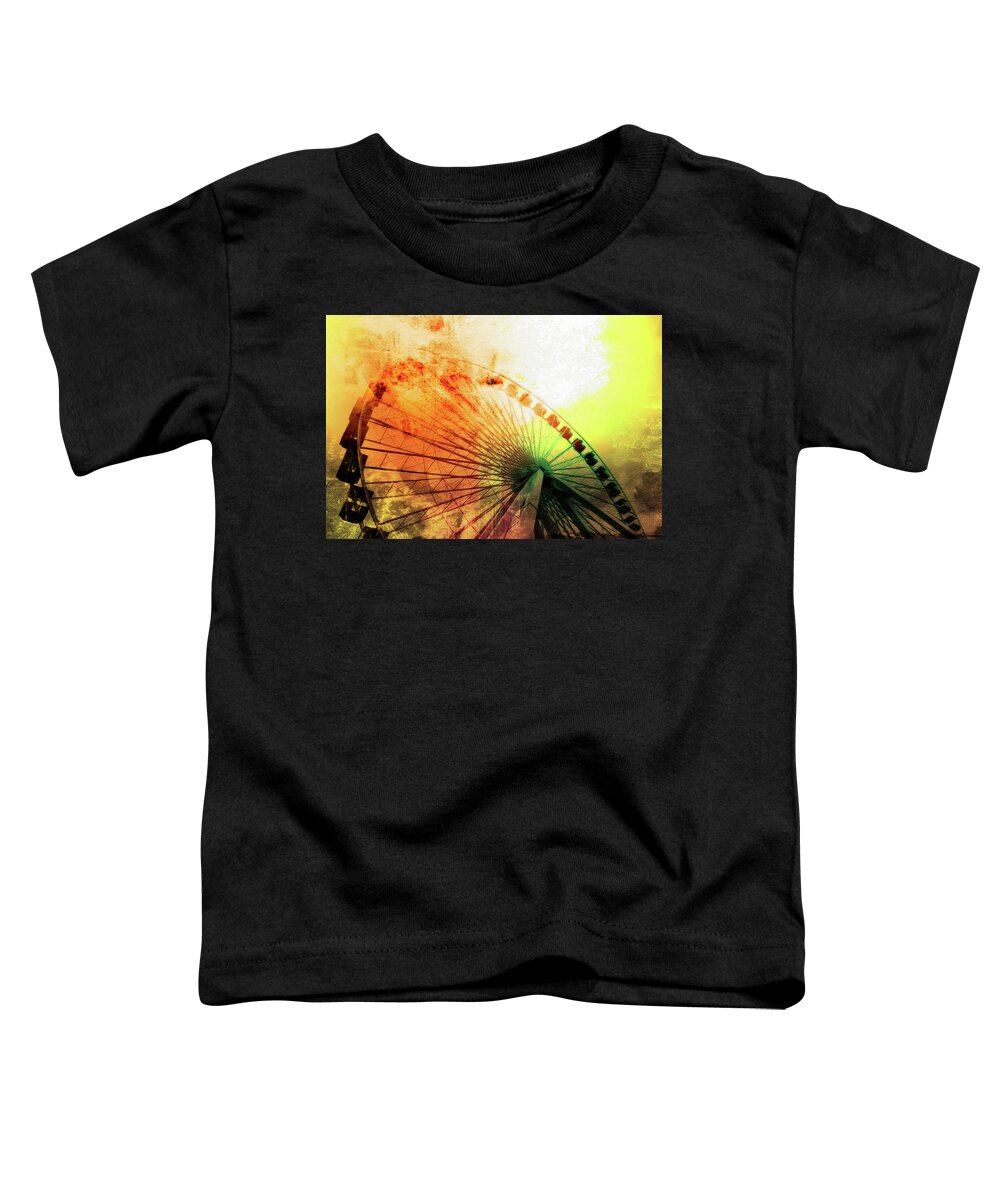 Louvre Toddler T-Shirt featuring the mixed media Ferris 4 by Priscilla Huber