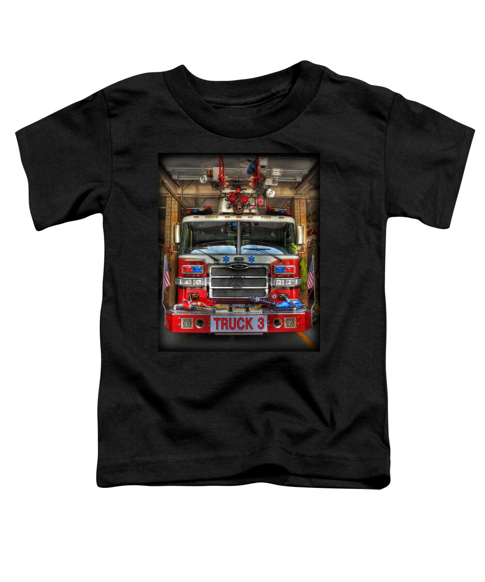 Fire Engine Toddler T-Shirt featuring the photograph Fireman - Fire Engine by Lee Dos Santos