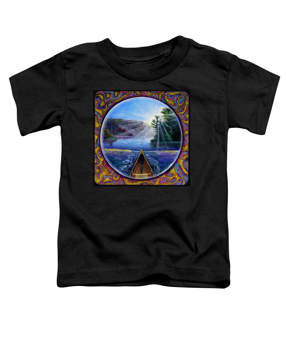 First Ice Toddler T-Shirt featuring the painting First Ice by Joe Baltich