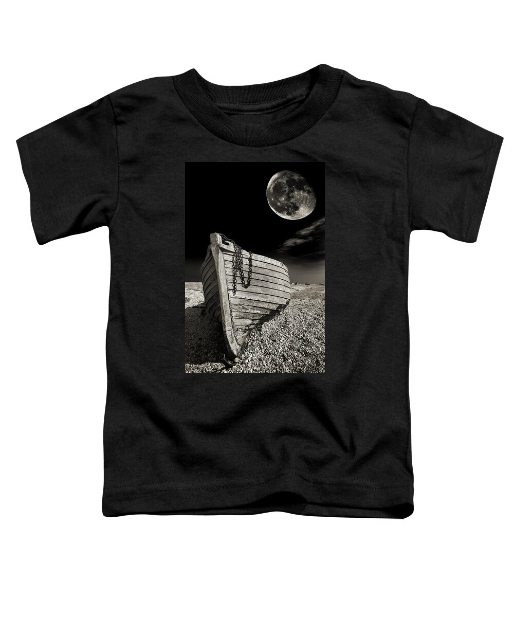 Moody Toddler T-Shirt featuring the photograph Fishing Boat Graveyard 3 by Meirion Matthias