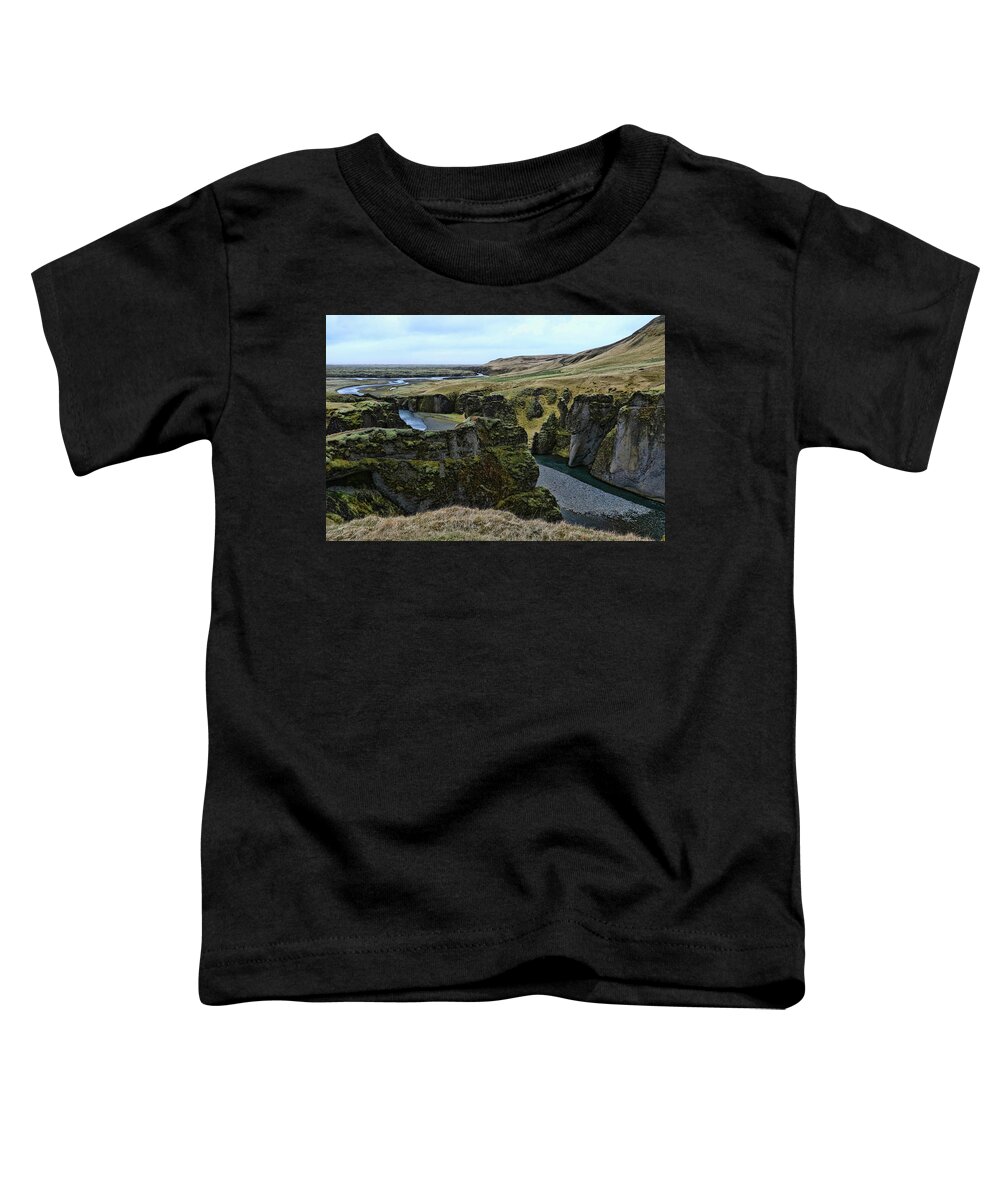 River Toddler T-Shirt featuring the photograph Fjaorargljufur Canyon # 1 by Allen Beatty