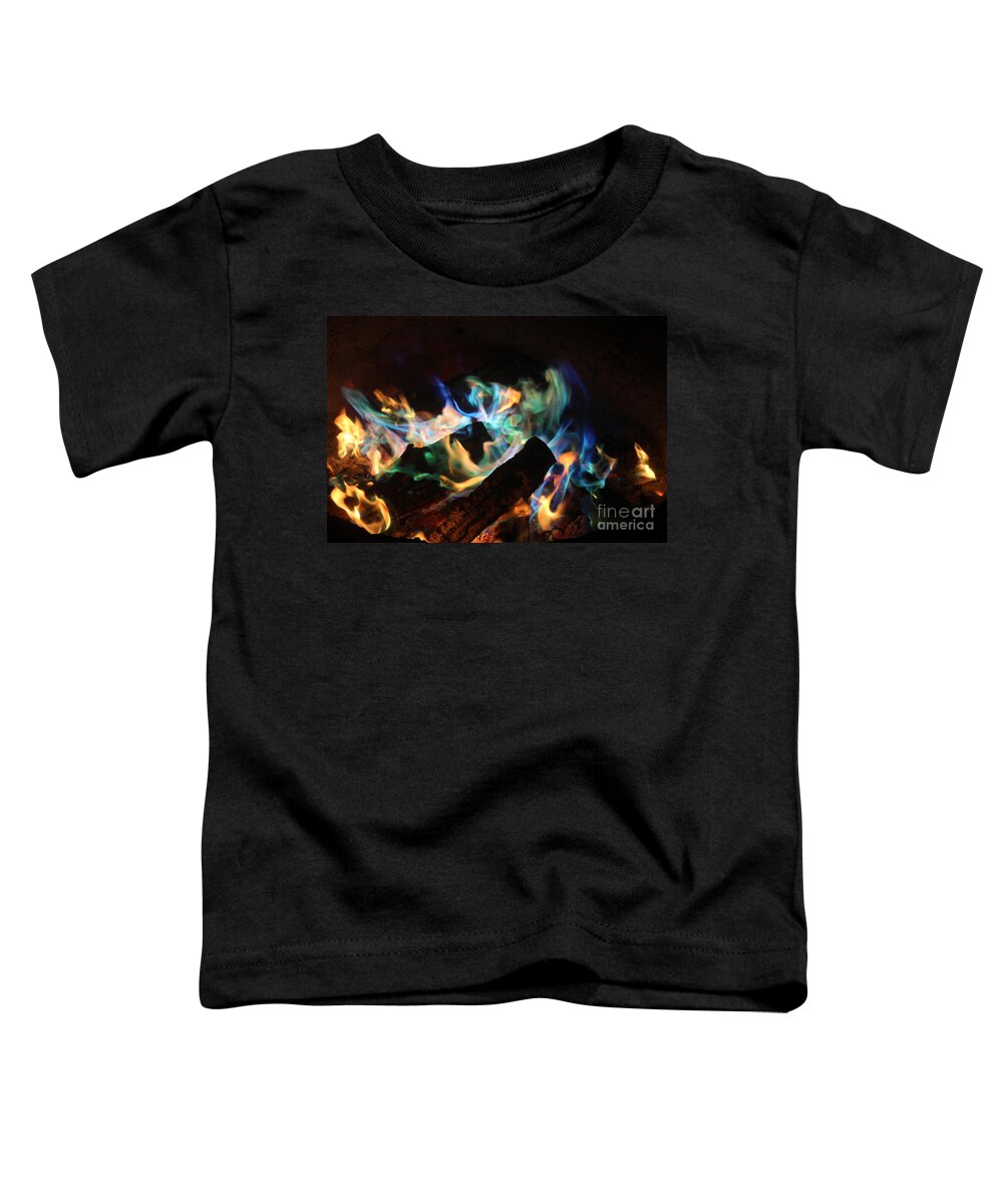 2000 Views Toddler T-Shirt featuring the photograph Flames by Jenny Revitz Soper