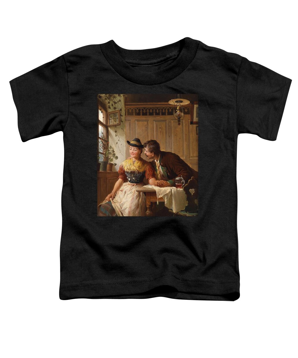 Peter Baumgartner Toddler T-Shirt featuring the painting Flirtation by Peter Baumgartner