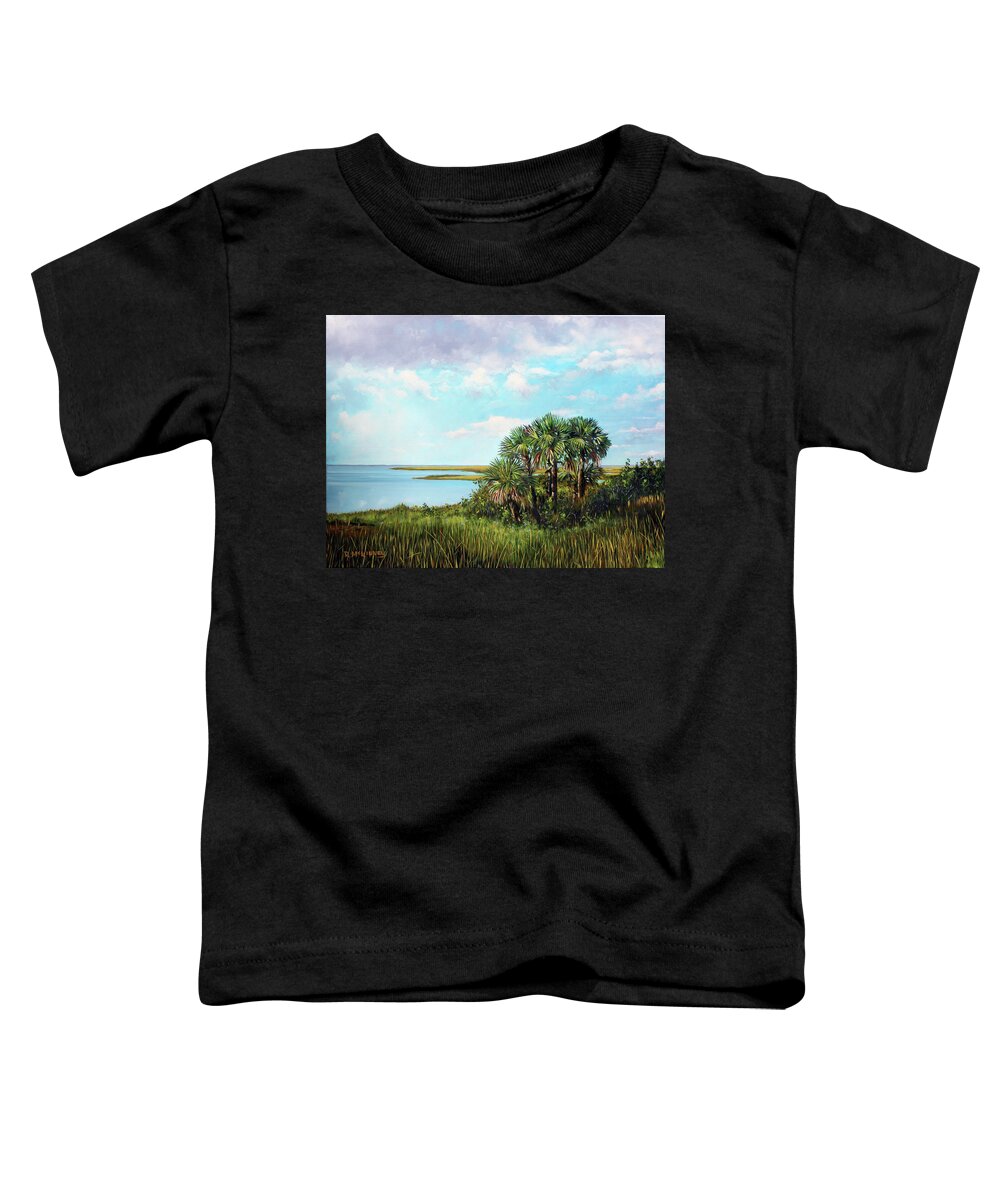 Sunset Toddler T-Shirt featuring the painting Florida Palms by Rick McKinney