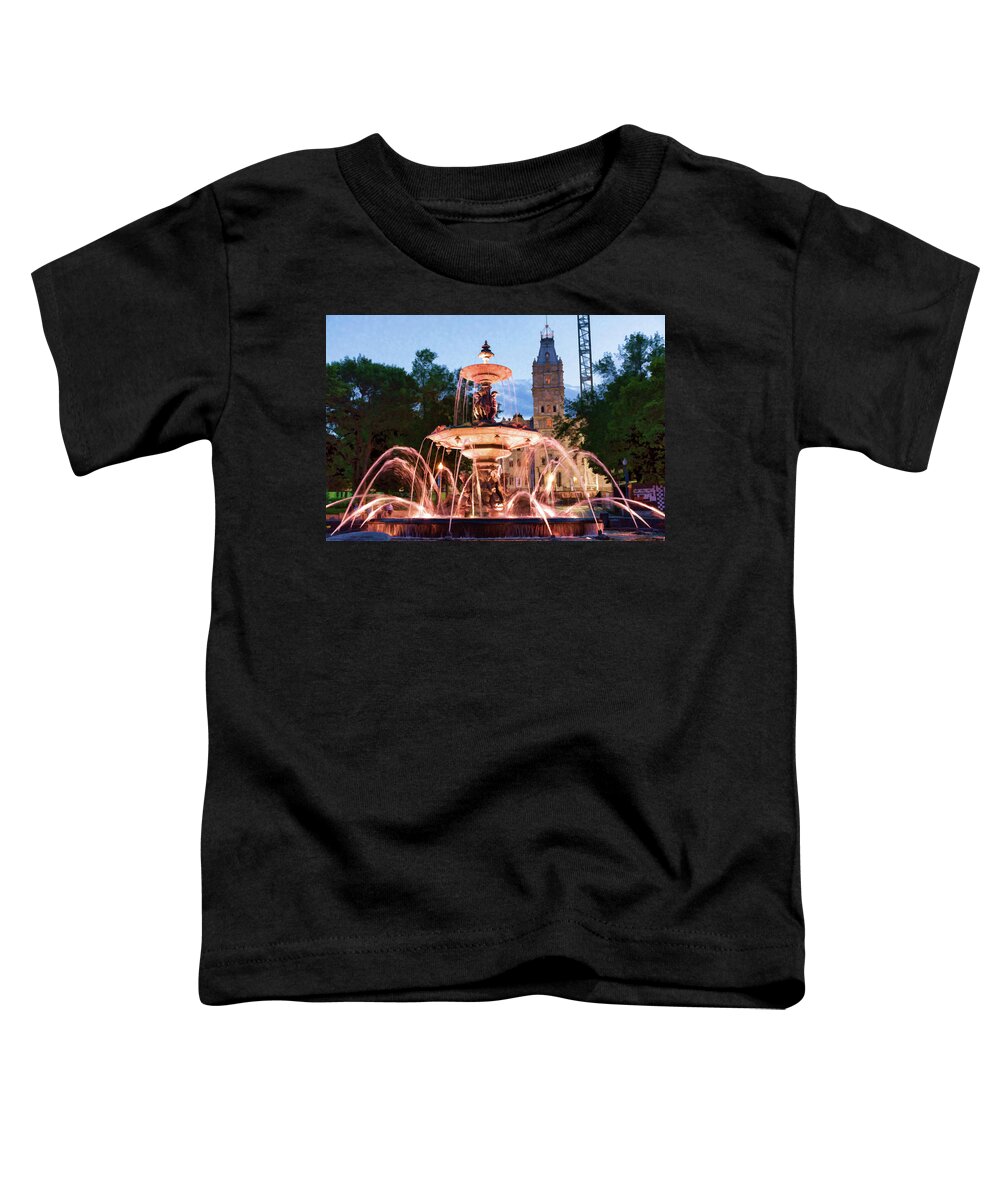 Quebec City Toddler T-Shirt featuring the photograph Fontaine de Tourny by David Thompsen