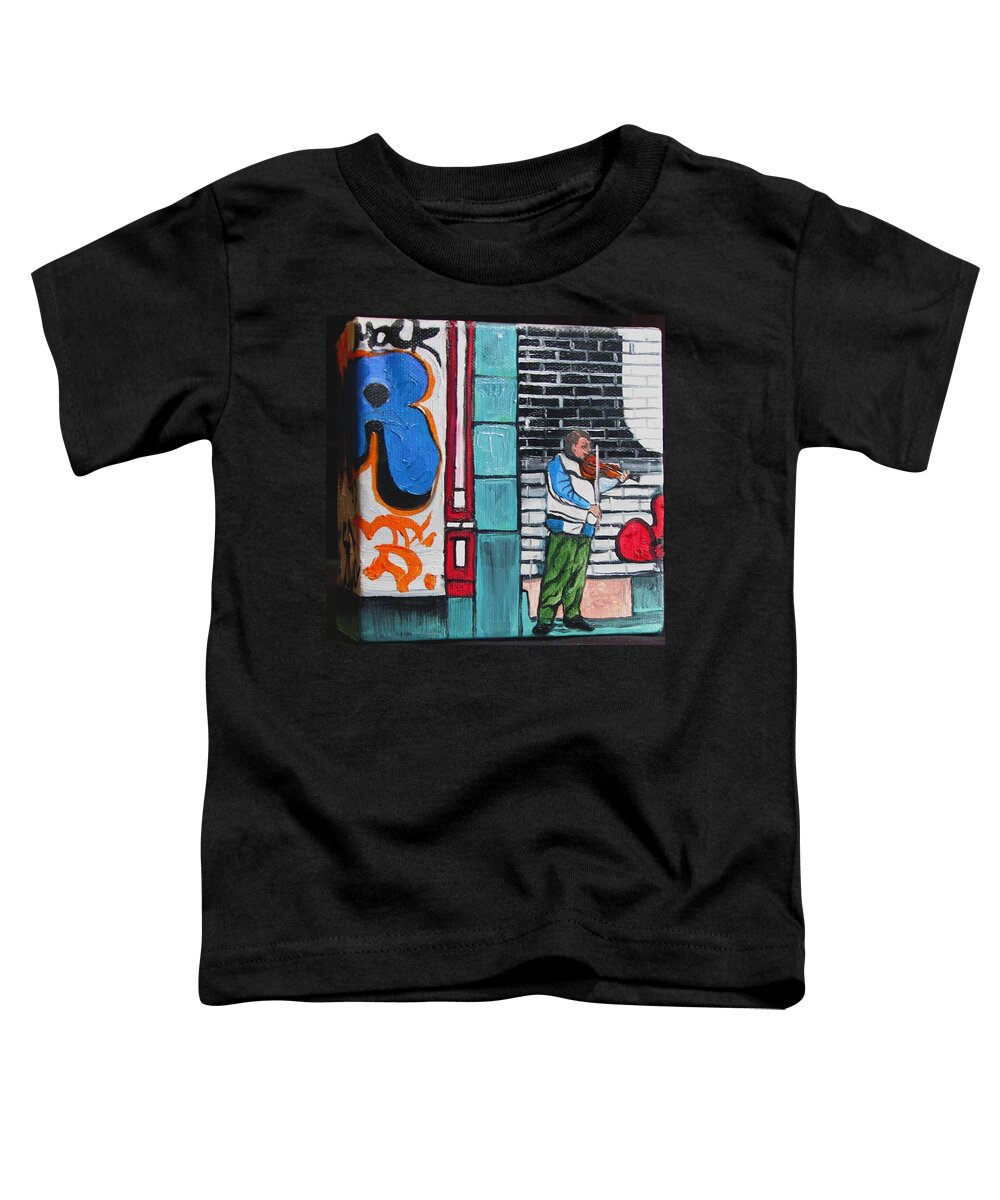 Gaffitti Art Toddler T-Shirt featuring the painting For the Love of Music by Patricia Arroyo