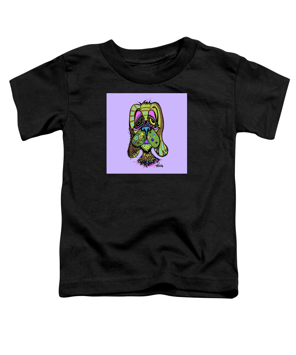 Dog Illustration Toddler T-Shirt featuring the painting Franklin by Tanielle Childers