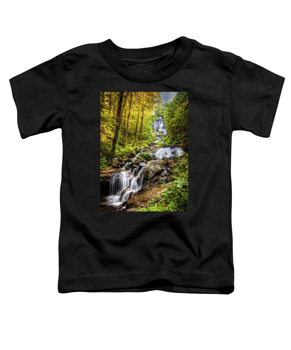Appalachia Toddler T-Shirt featuring the photograph Full Beauty Amicalola Falls by Debra and Dave Vanderlaan