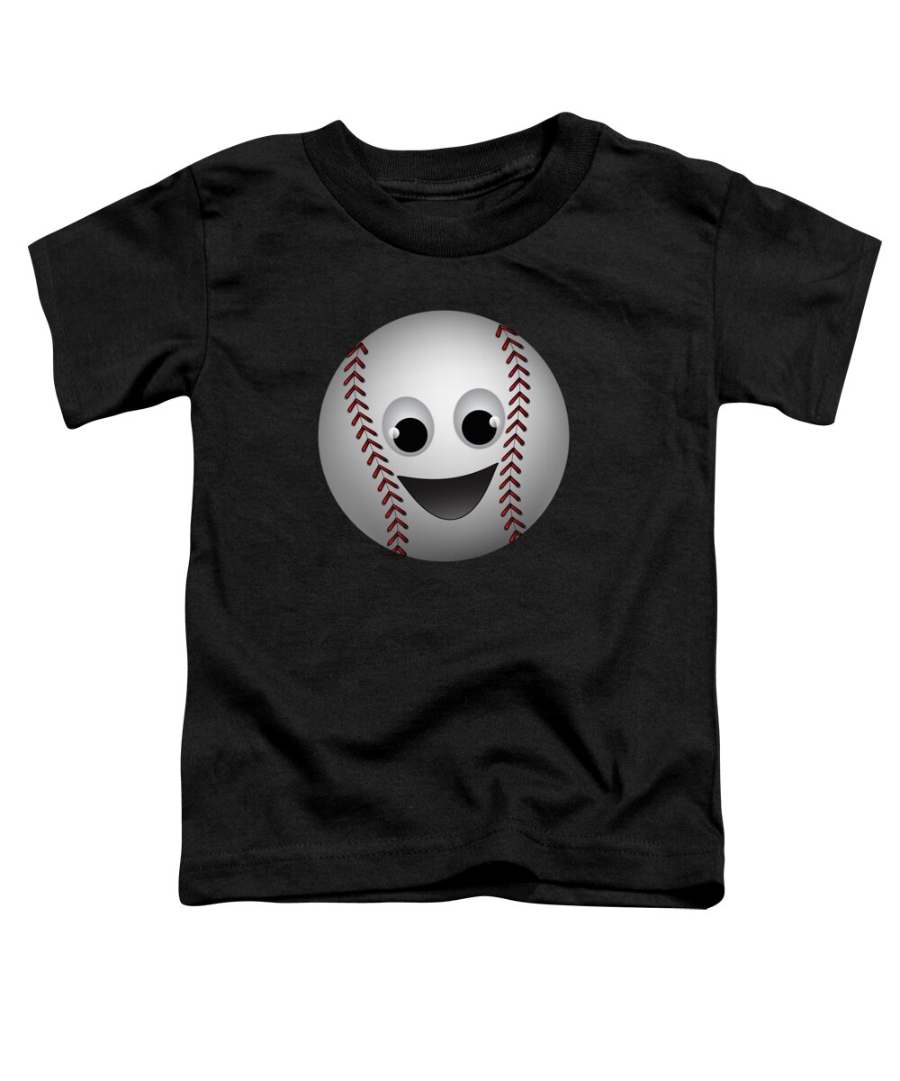 Baseball Toddler T-Shirt featuring the digital art Fun Baseball Character by MM Anderson