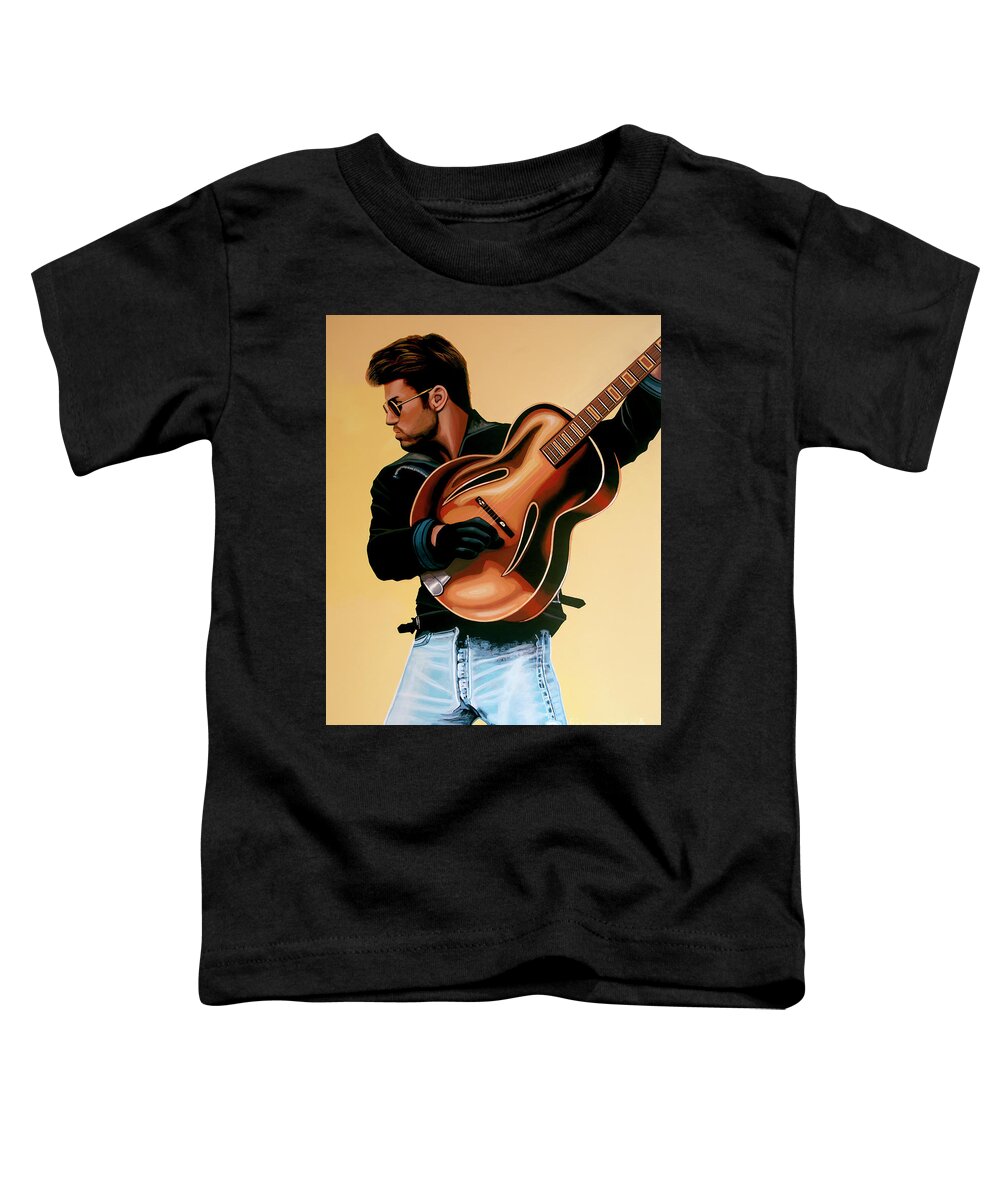 George Michael Toddler T-Shirt featuring the painting George Michael Painting by Paul Meijering
