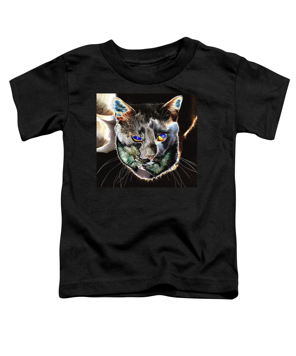Cat Toddler T-Shirt featuring the photograph Ghosty by Larry Beat