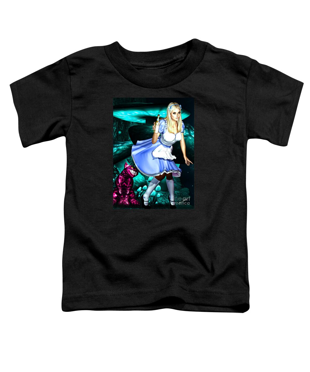 Alice In Wonderland Toddler T-Shirt featuring the digital art Go Ask Alice by Alicia Hollinger