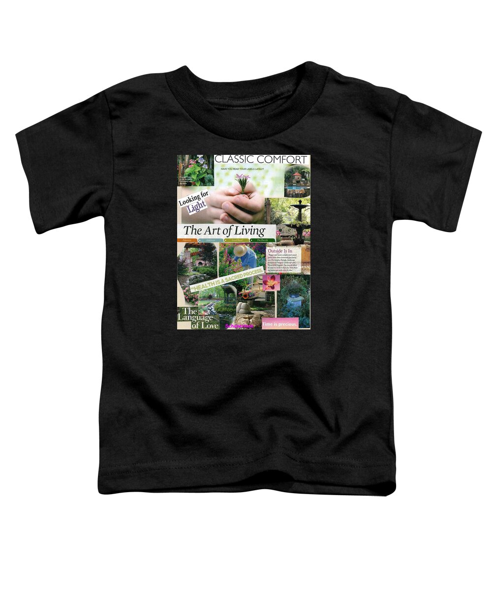 Collage Art Toddler T-Shirt featuring the mixed media God's Garden of Love by Susan Schanerman