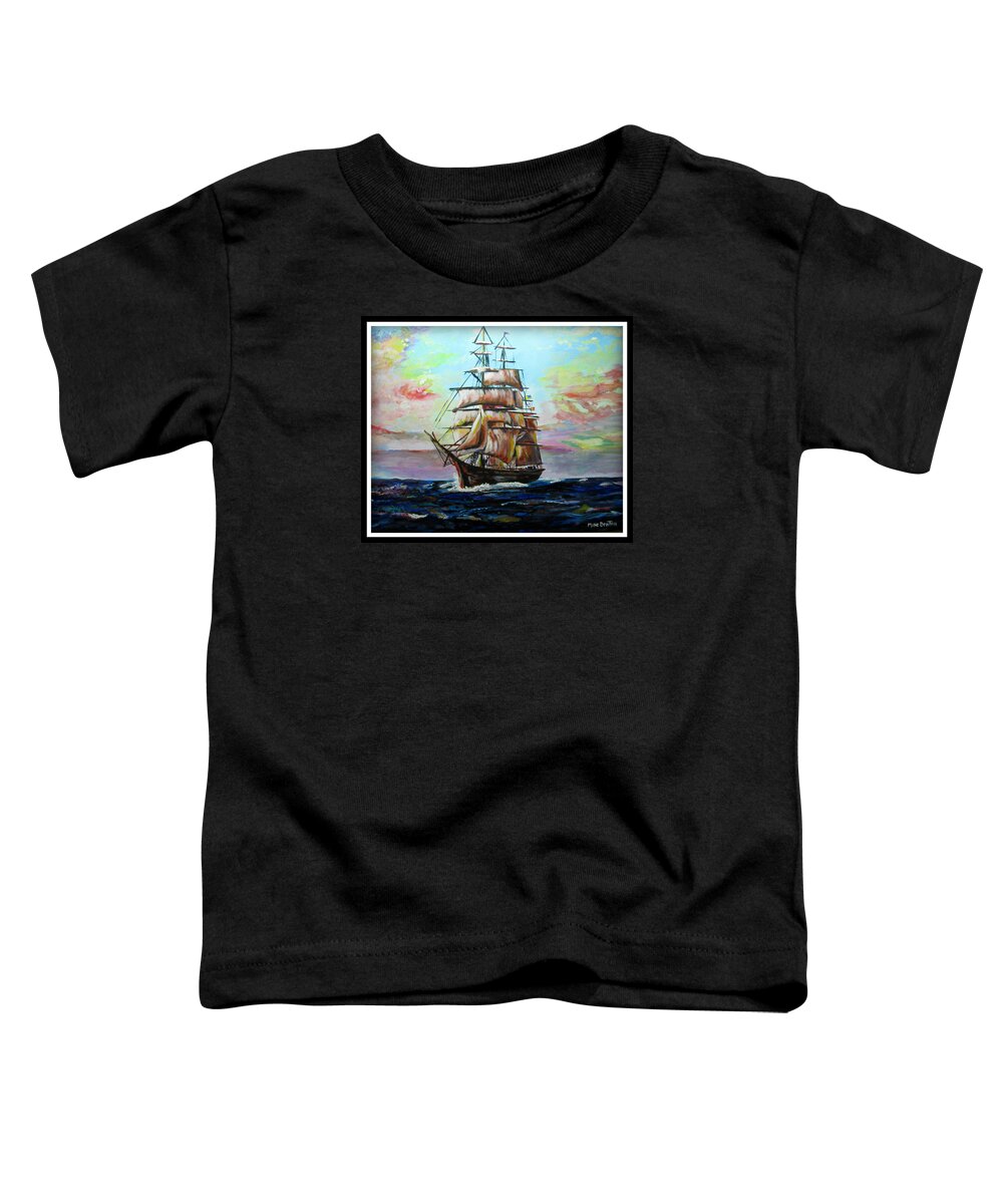 Ships Toddler T-Shirt featuring the painting Going Home by Mike Benton