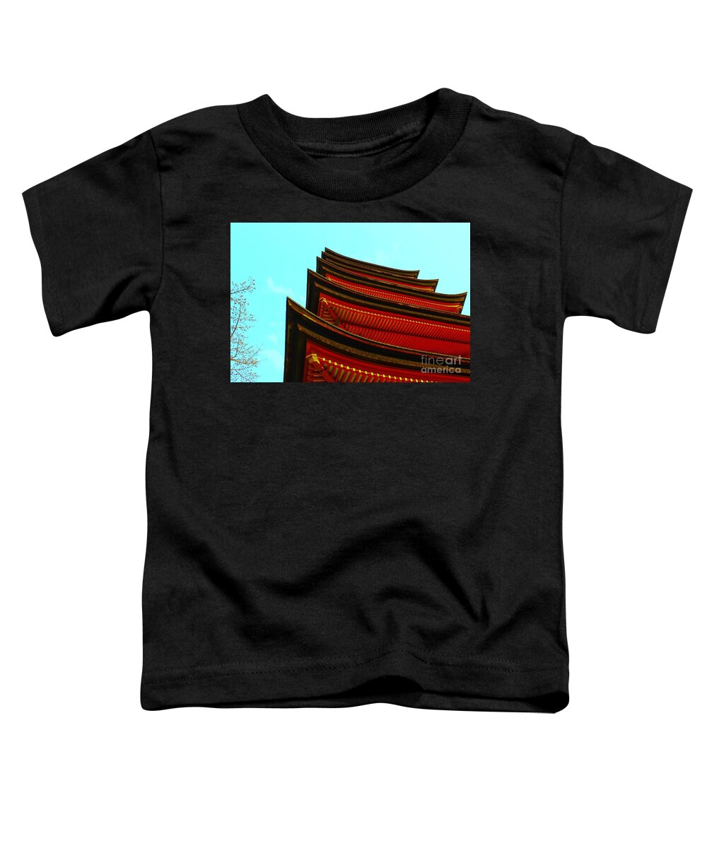 Pagoda Toddler T-Shirt featuring the photograph Gojunoto by HELGE Art Gallery
