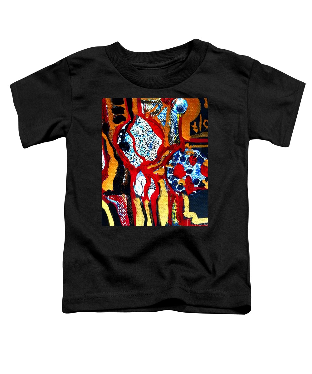 Katerina Stamatelos Art Toddler T-Shirt featuring the painting Gold-Abstract-5 by Katerina Stamatelos