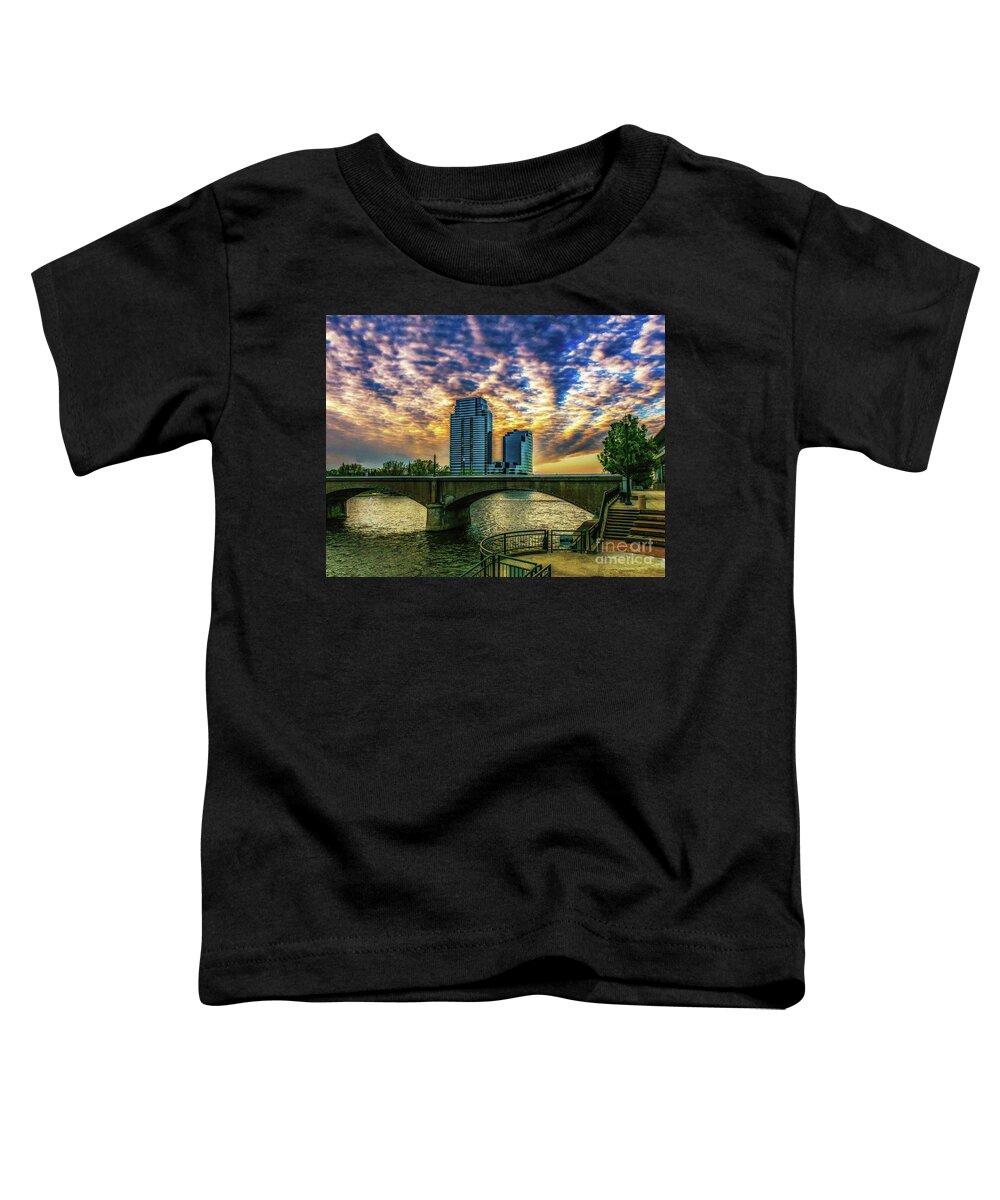 Grand Rapids Toddler T-Shirt featuring the photograph Grand Rapids River Walk by Nick Zelinsky Jr