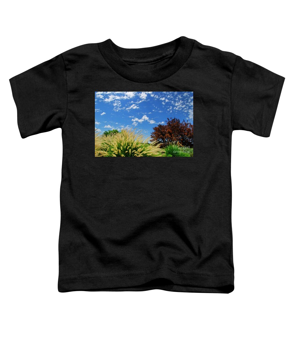 Cloud Toddler T-Shirt featuring the photograph Grass in the clouds by Jim And Emily Bush