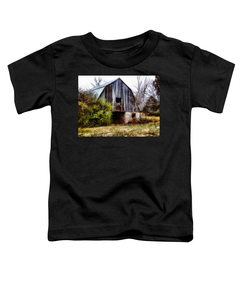 Barn Toddler T-Shirt featuring the digital art Gray Barn by JGracey Stinson