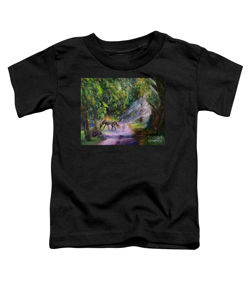 Landscape Toddler T-Shirt featuring the painting Grazin' in the Grass by Stephen King