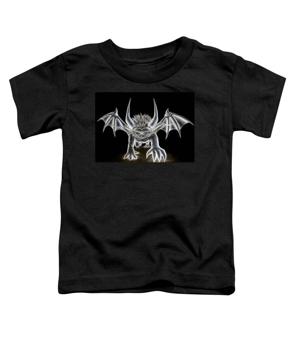 Demon Toddler T-Shirt featuring the painting Grevil Pastel by Shawn Dall
