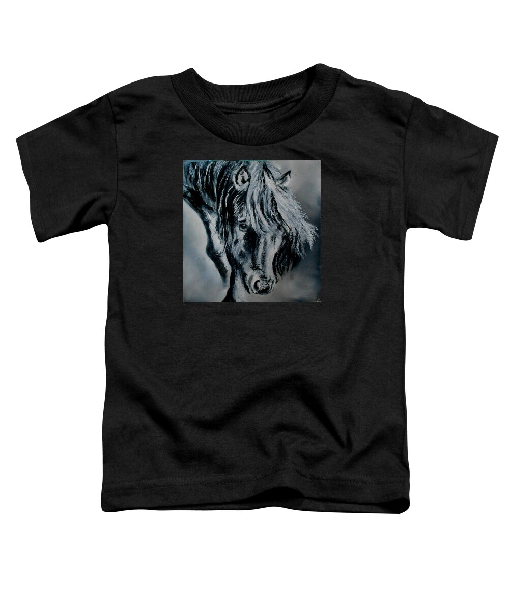 Horse Toddler T-Shirt featuring the painting Grey Horse by Maris Sherwood