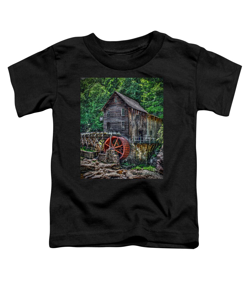 Abandoned Toddler T-Shirt featuring the digital art Grist Mill by Dan Stone