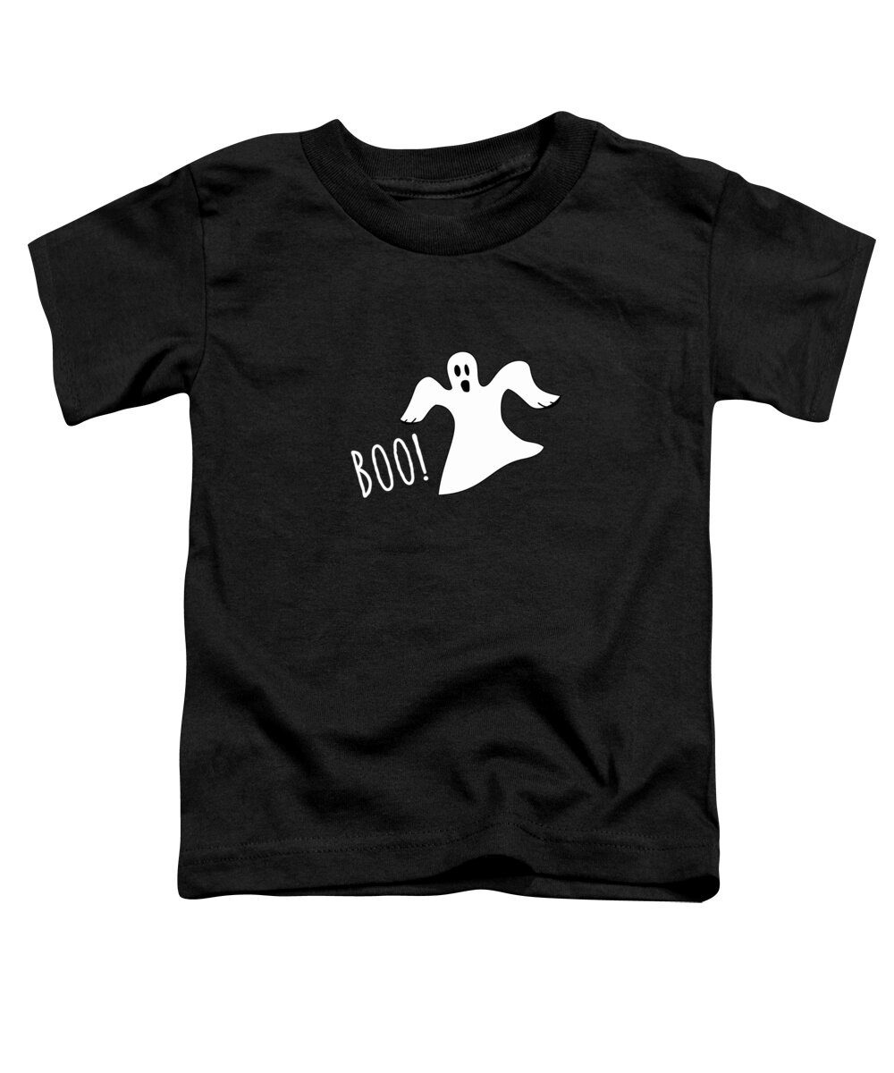 Halloween Toddler T-Shirt featuring the painting Halloween Ghost Boo by Spooky Designs