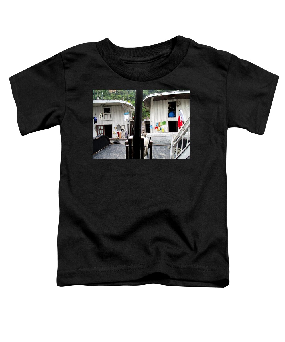 Vietnam Toddler T-Shirt featuring the photograph Halong Boats 16 by Randall Weidner