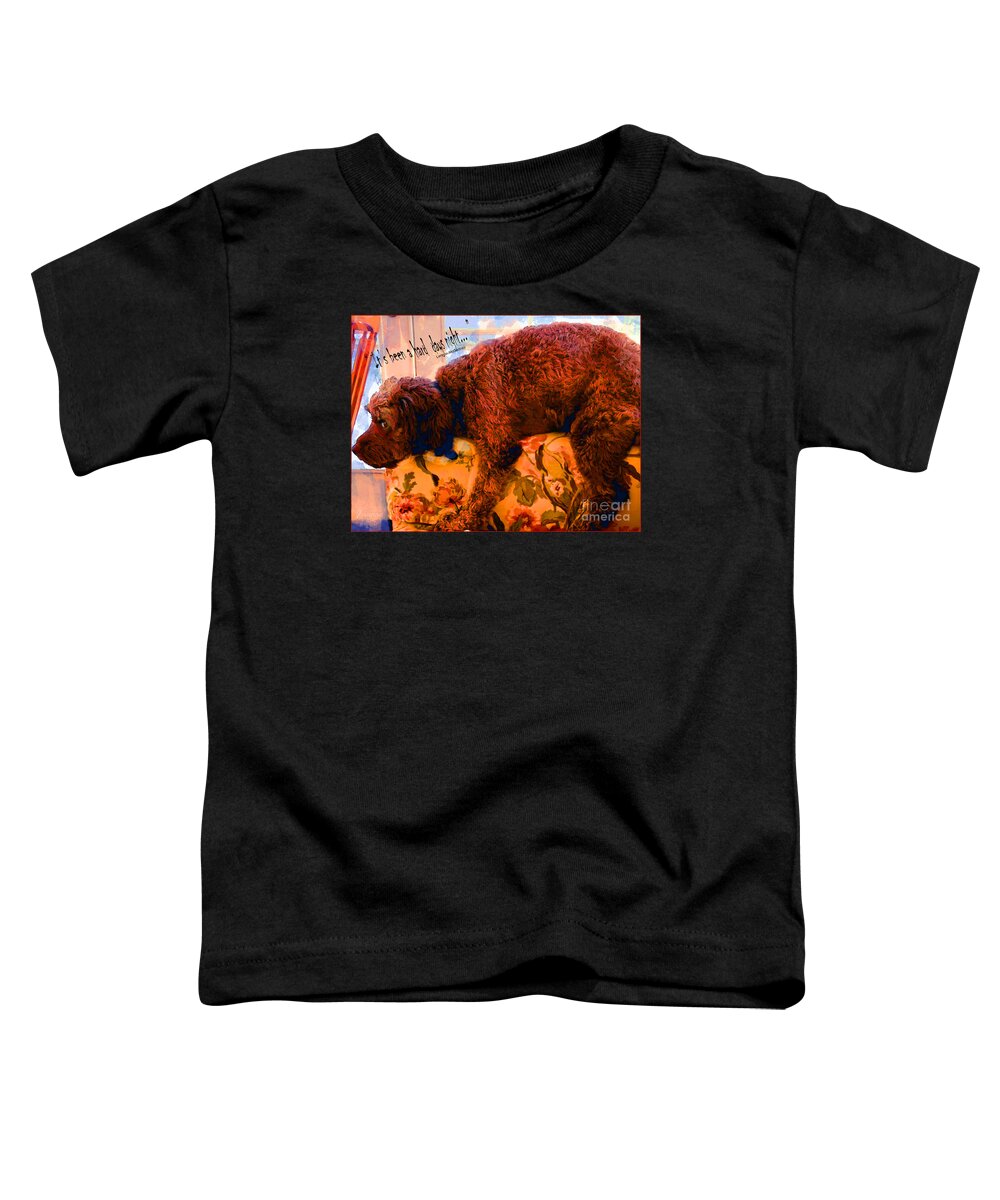 Dog Toddler T-Shirt featuring the mixed media Dog of the Hard Days Night by Zsanan Studio