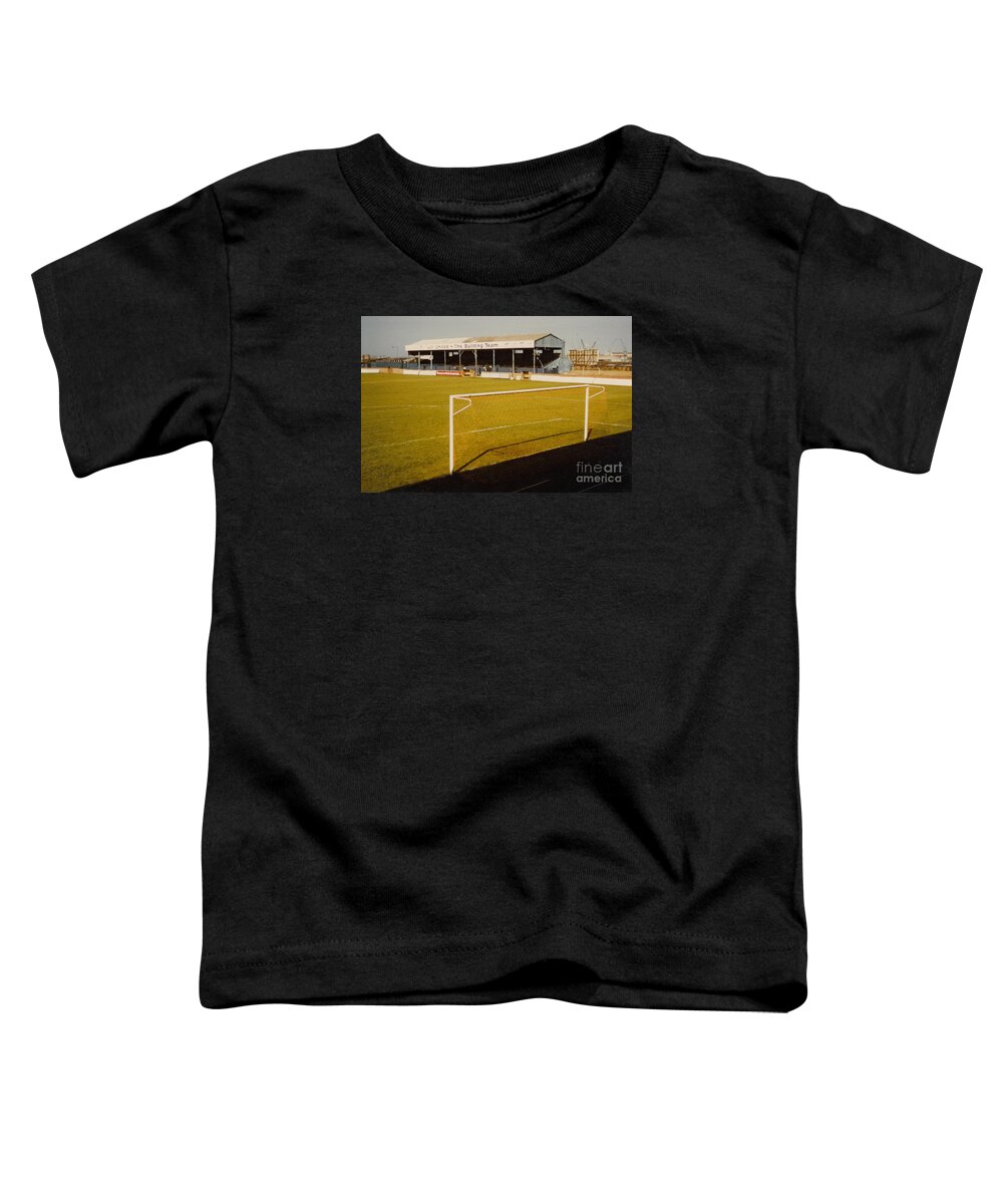  Toddler T-Shirt featuring the photograph Hartlepool - Victoria Park -Clarence Road Stand 1 - 1980s by Legendary Football Grounds